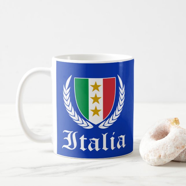 Italiens vapen kaffemugg (Med munk)