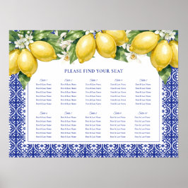 Italiensk Amalfi Citron Bröllops Sätesplan Poster