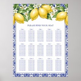 Italiensk Amalfi Citron Bröllops Sätesplan Poster