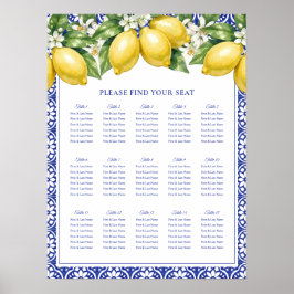 Italiensk Amalfi Citron Bröllopsplatskarta Poster