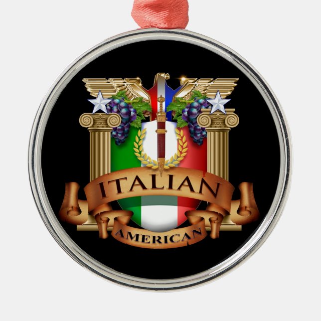 Italiensk amerikan julgransprydnad metall (Framsidan)