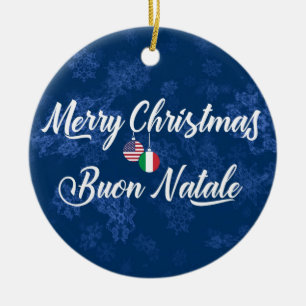 Italiensk amerikansk Dekoration, Buon Natale Julgransprydnad Keramik