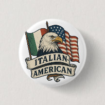 Italiensk amerikansk Flagga-knapp | Eagle Heritage
