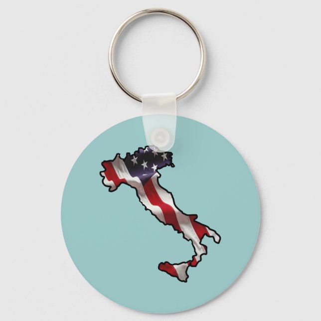Italiensk-amerikansk flagga nyckelring (Framsida)