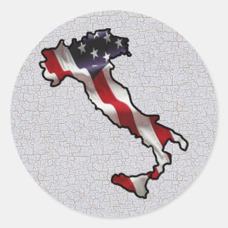 Italiensk-amerikansk flagga runt klistermärke