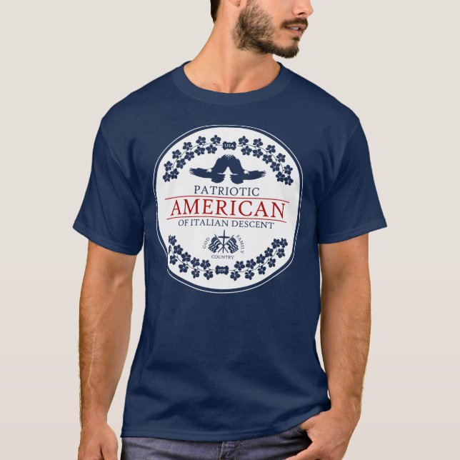 Italiensk amerikansk PATRIOT T Shirt (Framsida)