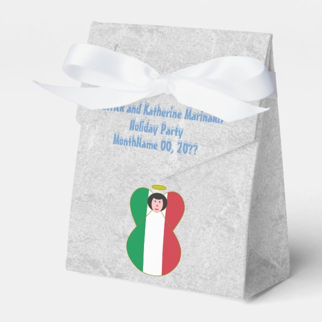 Italiensk Ängel Flagga Svart Hår Presentaskar (Framsidan Sidan)