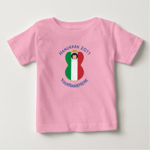 Italiensk ängel Hanukkah Flagga Personlig flicka T Shirt