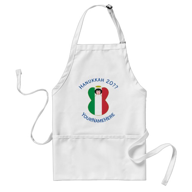 Italiensk ängel Hanukkah Flagga Personlig  Förkläde (Framsidan)