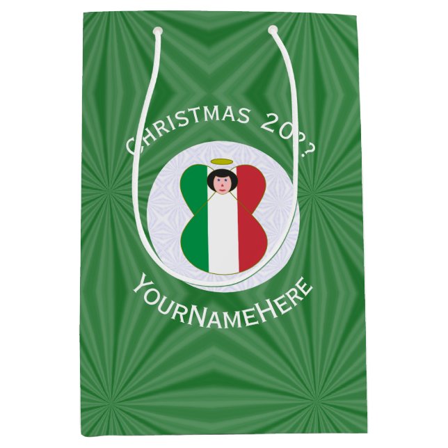 Italiensk ängel julflagga Personlig  (Framsidan)