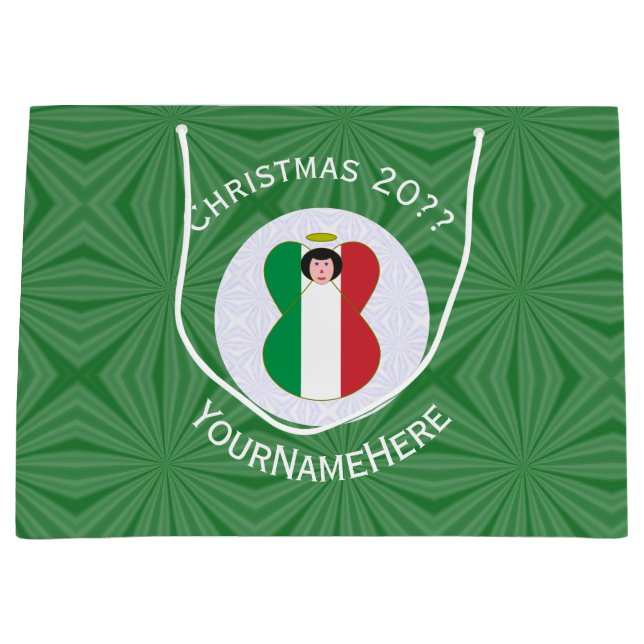 Italiensk ängel julflagga Personlig  (Framsidan)