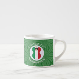 Italiensk ängel julflagga personlig espressomugg