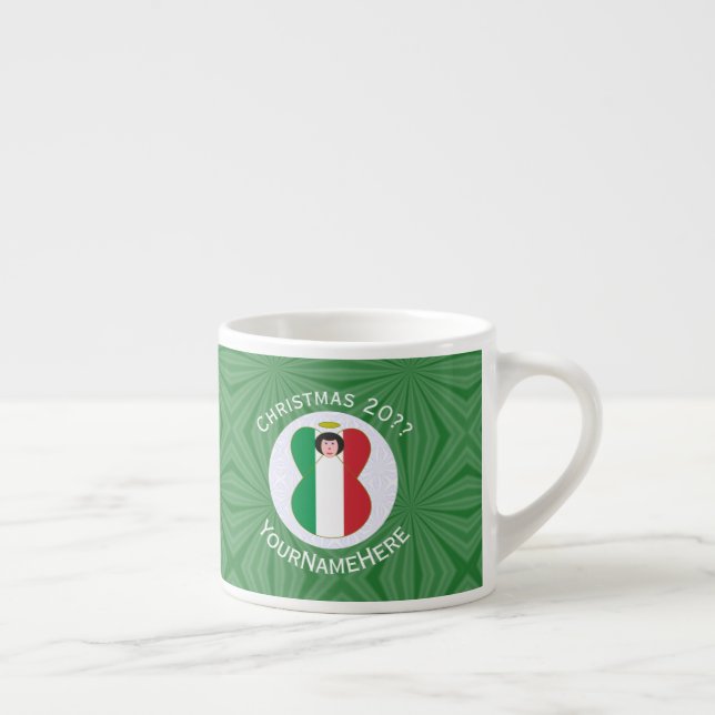 Italiensk ängel julflagga personlig espressomugg (Höger)