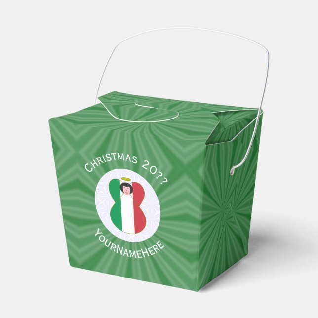 Italiensk ängel julflagga Personlig  Presentaskar (Framsidan Sidan)