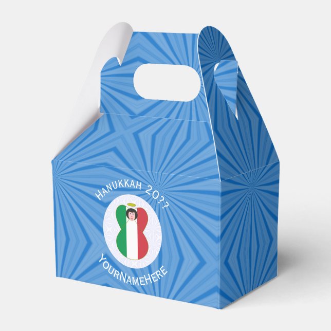 Italiensk ängelflagga för Hanukkah Presentaskar (Framsidan Sidan)
