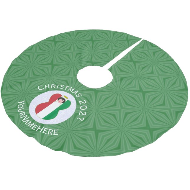Italiensk ängelflagga för jul julgransmatta borstad polyester (Vinklad)