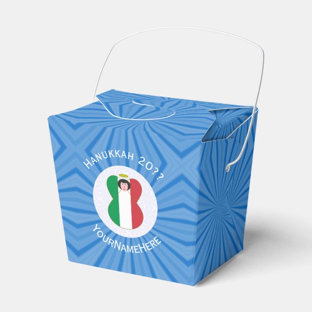 Italiensk ängelsflagga för Hanukkah Presentaskar (Framsidan Sidan)