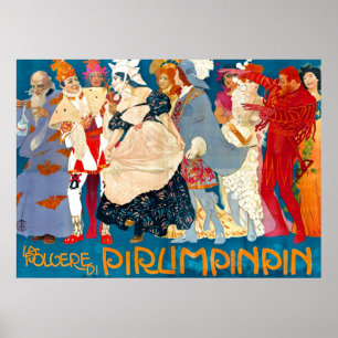 Italiensk annons 1907 för vintage poster