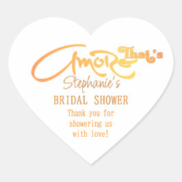 Italiensk Aperol-cocktail Det är kärlek Bröllopsfe Hjärtformat Klistermärke