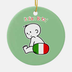 Italiensk baby julgransprydnad keramik