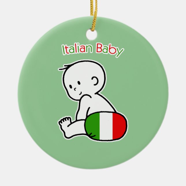 Italiensk baby julgransprydnad keramik (Framsidan)