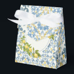 Italiensk blå kakel citron presentaskar<br><div class="desc">Italiensk blå kakel citron
Medelhavet,  sommarbröllop,  citroner,  citrublommor,  citrus,  marinblå och gul,  italienskt blå kakel citron bröllop,  det är kärlek,  amalfi kusten,  positano</div>