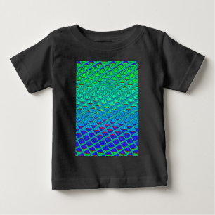 Italiensk blå sjöjungfru motiv konsttryck t-shirt