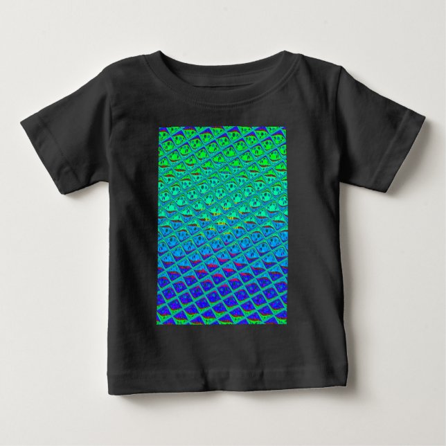 Italiensk blå sjöjungfru motiv konsttryck t-shirt (Framsida)