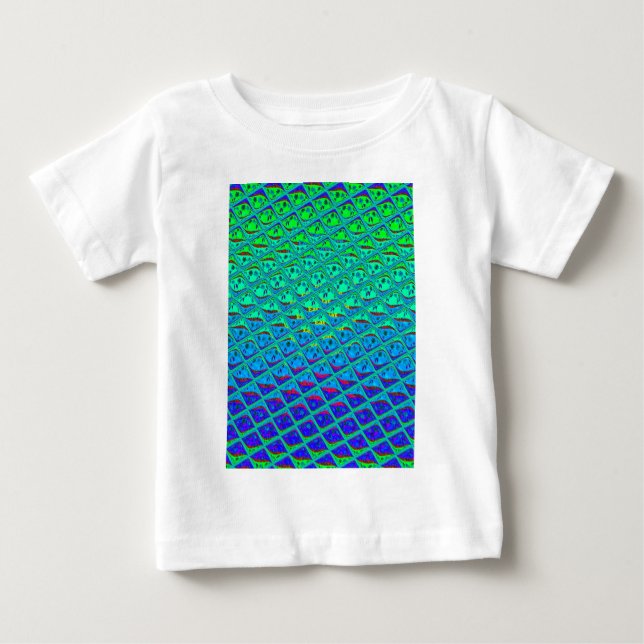 Italiensk blå sjöjungfru motiv konsttryck t-shirt (Framsida)