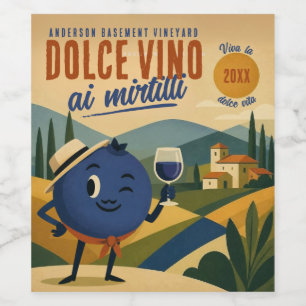 Italiensk blåbär blåbär hemmagjord cordial vinflaska etikett
