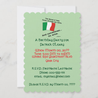 Italiensk Blod och Vin Födelsedagsfest  Inbjudningar