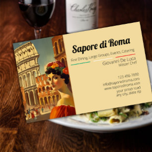 Italiensk Bra Dining Restaurant Chef Visitkort