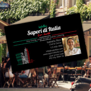 Italiensk Bra Dining Restaurant Chef Visitkort