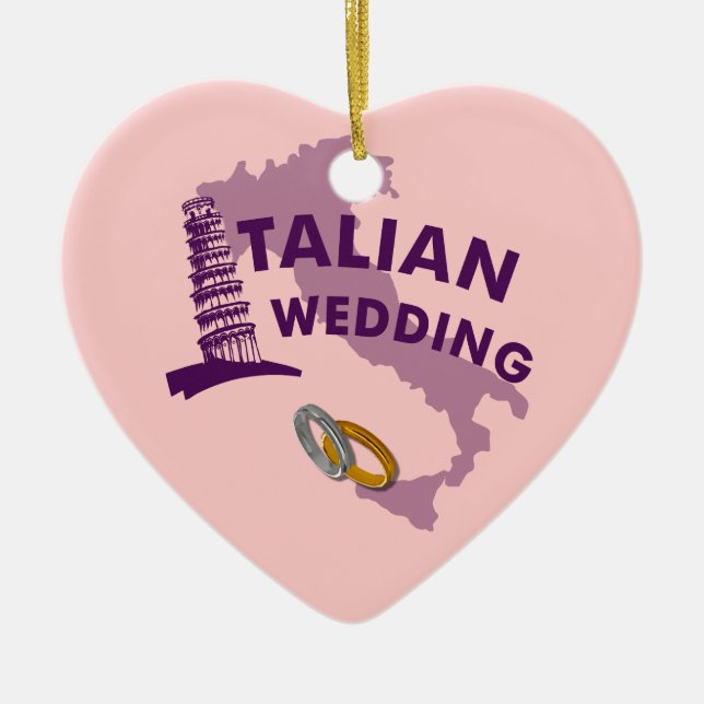Italiensk brölladssmycke julgransprydnad keramik (Framsidan)