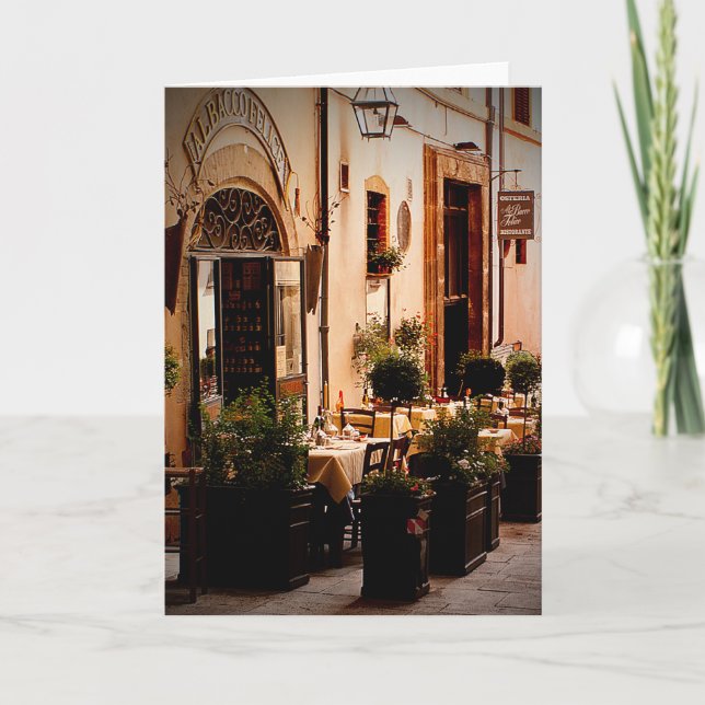 Italiensk Cafe Spoleto italien - hälsningkort Kort (Framsida)