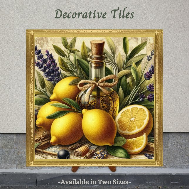 Italiensk charm, fångad i Tile, stor panel Kakelplatta (Italian inspired decorative tile. Perfect tile to display in the kitchen.)