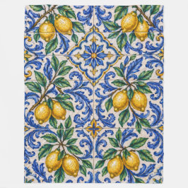 Italiensk citron Azulejo-platta Fleecefilt