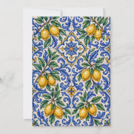 Italiensk citron Azulejo-platta Inbjudningar