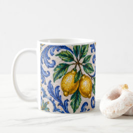 Italiensk citron Azulejo-platta Kaffemugg