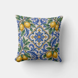 Italiensk citron Azulejo-platta Kudde