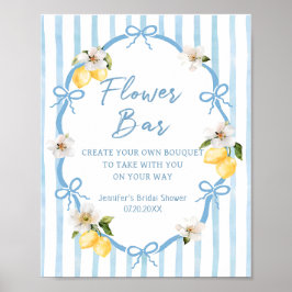 Italiensk citron bröllopsdusch Blomsterbar Poster