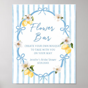 Italiensk citron bröllopsdusch Blomsterbar Poster