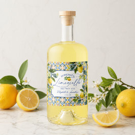 Italiensk Citron Limoncello Spritflaskor Etikett
