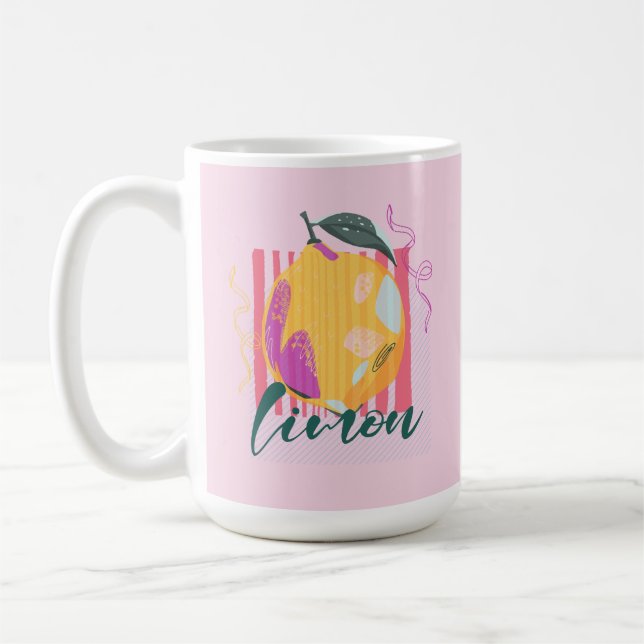 Italiensk citron rosa limon kaffemugg (Vänster)