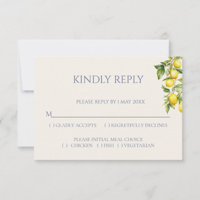 Italiensk citron RSVP-kort OSA Kort (Framsida)