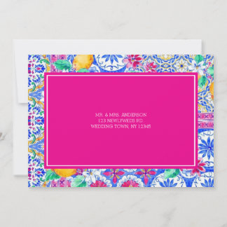 Italiensk citronvattenfärg platt tackkort tack kort