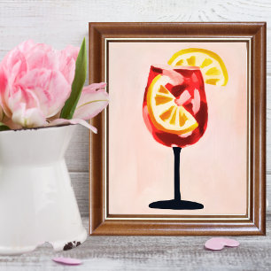 Italiensk Cocktail Happy Hour Vintage Retro Abstra Fototryck