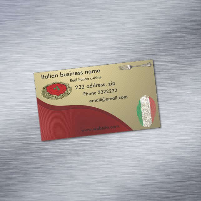 Italiensk cuisine magnetiska visitkort (In Situ)