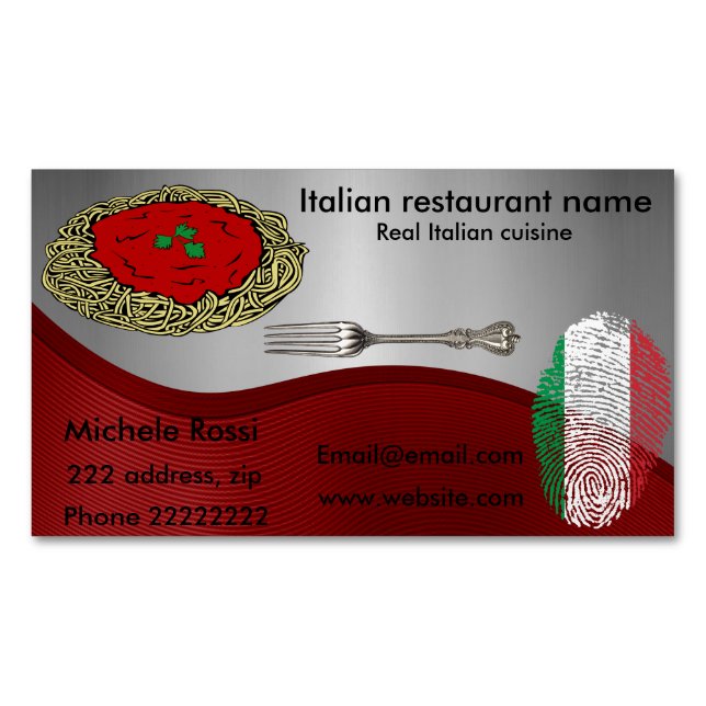 Italiensk cuisine visitkortmagnet (Framsida)