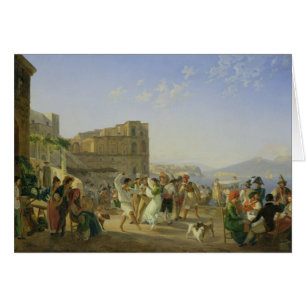 Italiensk dans, Naples, 1836 Hälsningskort